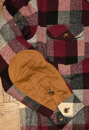 Dylan Flyshacket Quilted Shirt Jak - Red Ecru/Black