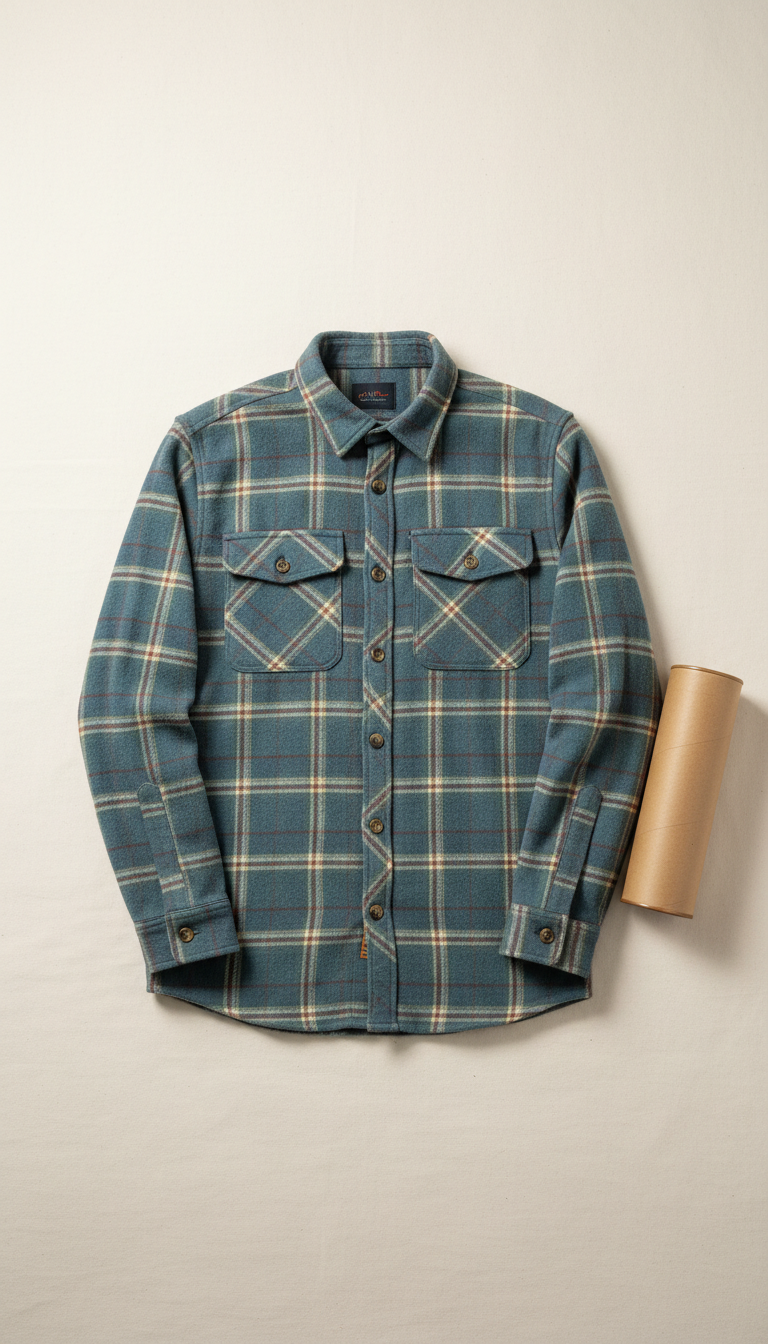 Lake Blue Technical Flannel Shirt