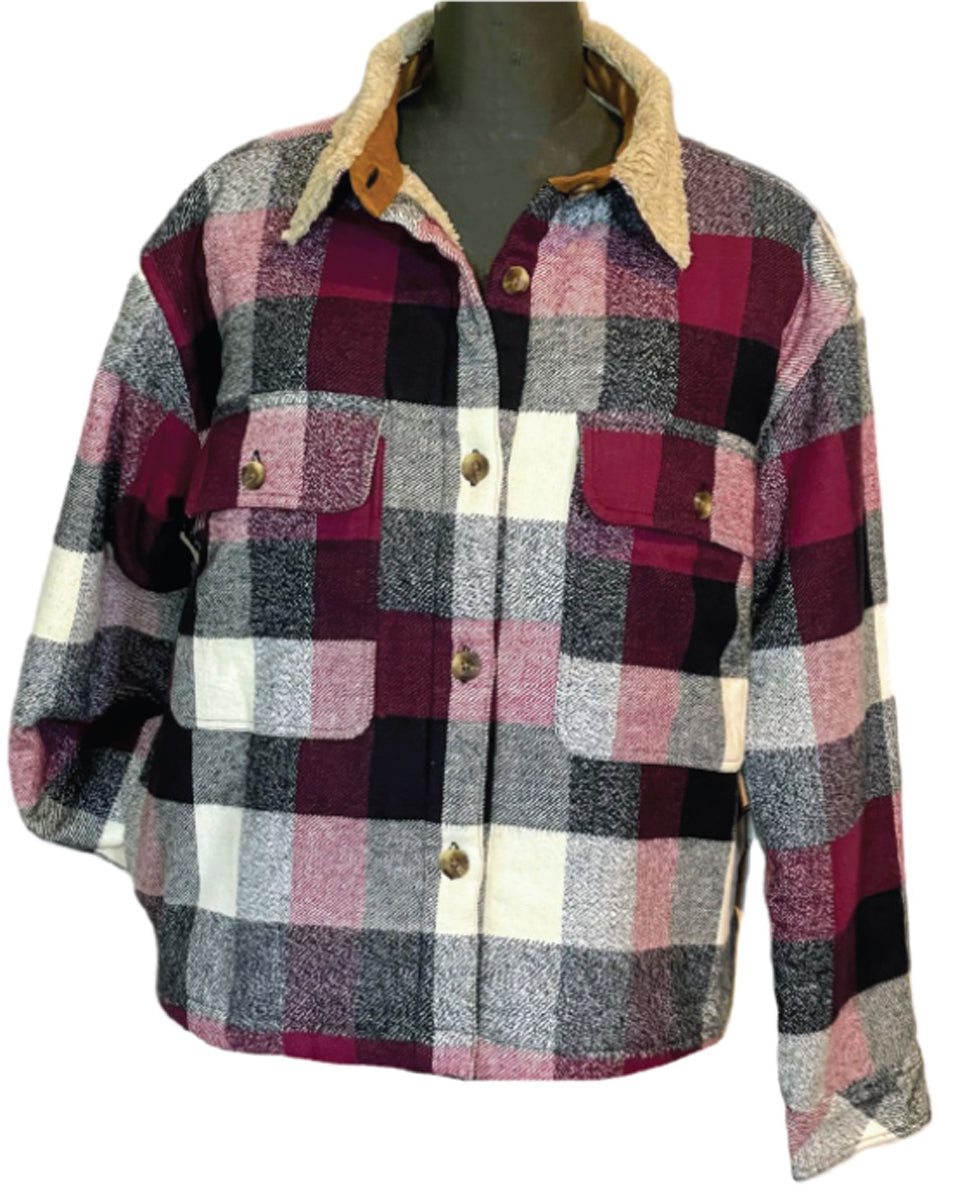 Women's Maple Falls Berber Jacket - Red/Ecru/Black - New Arrival!