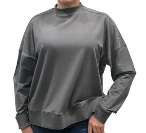 Women's Bee Cozzie Luxe Knit Pullover- Charcoal - New Arrival!