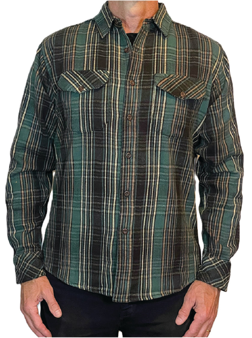 Granby Flannel Shirt - Deep Cyan - New Arrival!