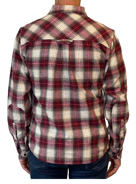 Granby Flannel Shirt - Red/Ecru - Beefy weight New Arrival!