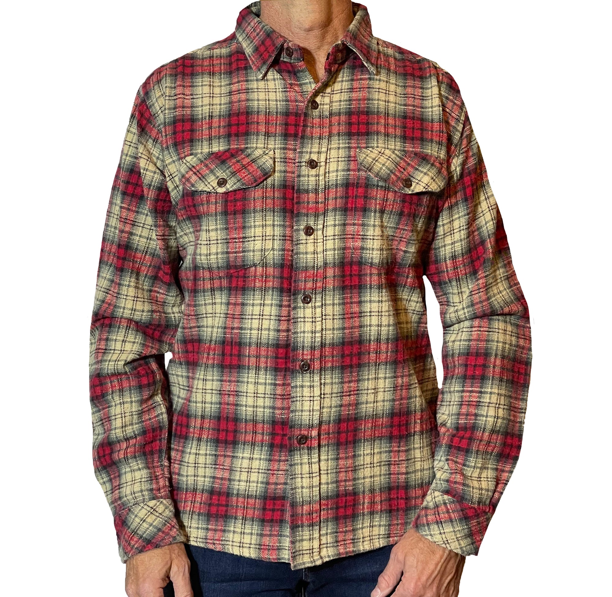 Jackson Flannel Shirt – Red/Ecru