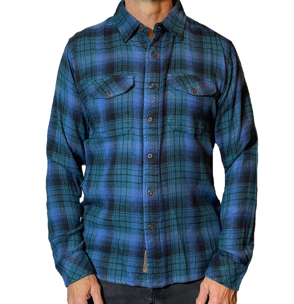 Wyatt Flannel Shirt – Blue/Dark Teal -    SOLD OUT