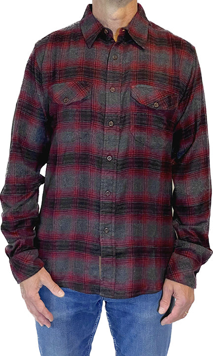 Zachary Prell Lieberman Burgundy Checkered Shirt size top XL