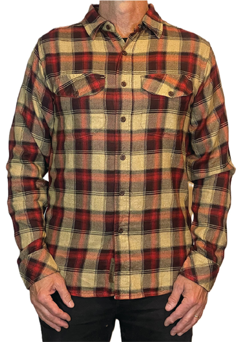 Wyatt Flannel Shirt – Oat/Red - New Arrival!