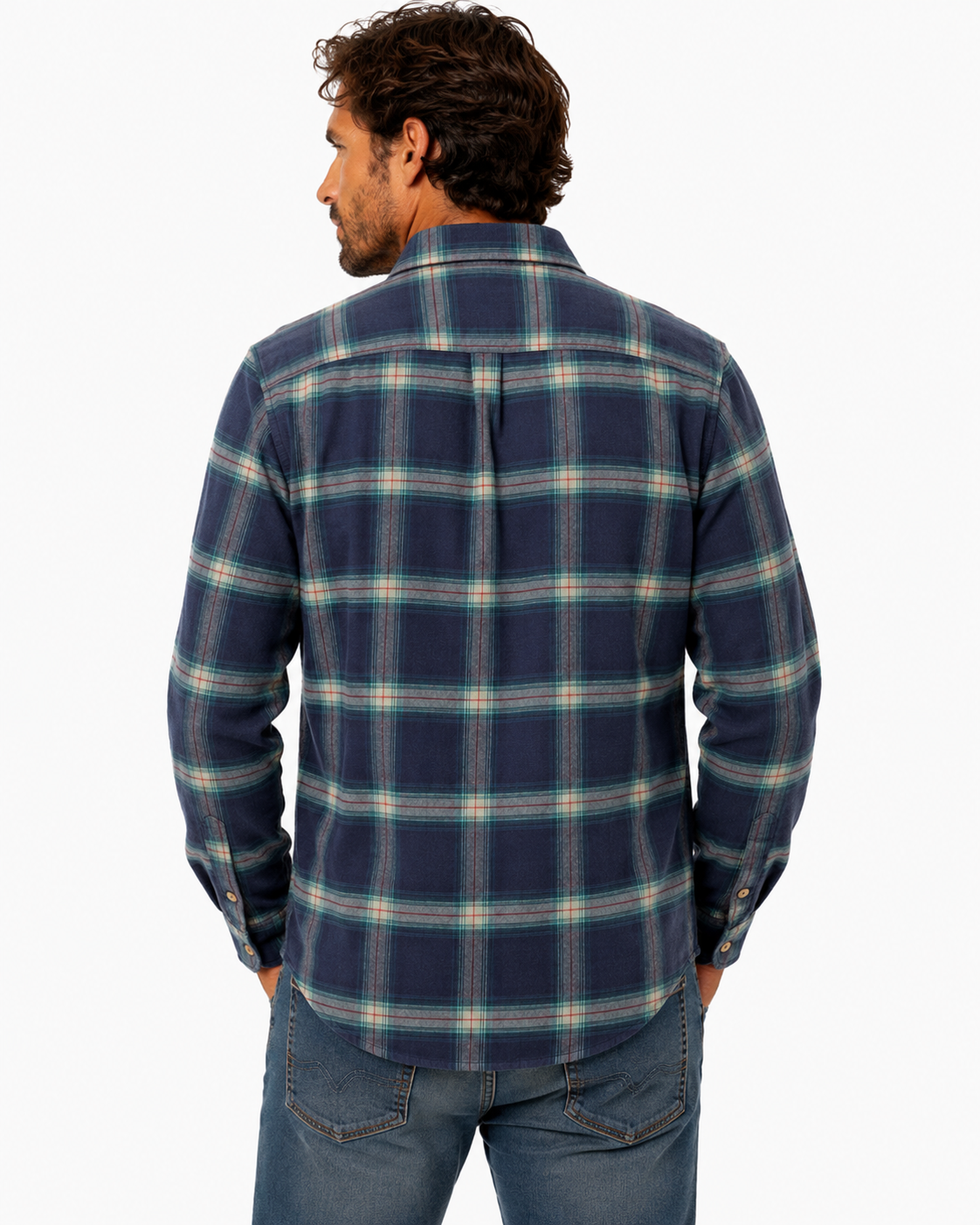 The Hudson Flannel Men's Shirt Navy/Grey - Just arrived!