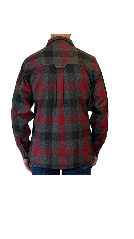 Highland Wool Shirt - Heather Red Tri-Check