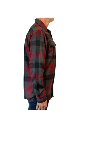Highland Wool Shirt - Heather Red Tri-Check