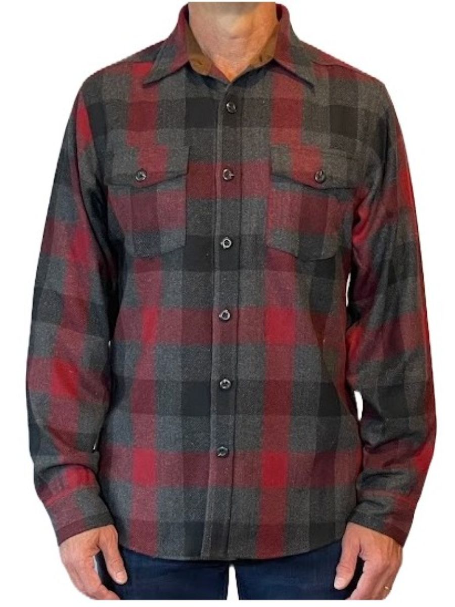 Highland Wool Shirt - Heather Red Tri-Check