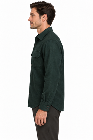 Men's Retro Wool Shirt- 70% Wool-30% Rayon Twill Weave-Charcoal
