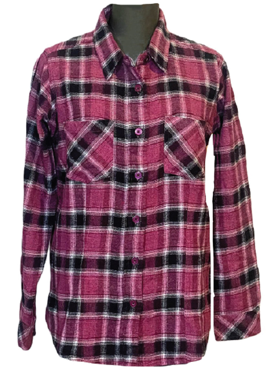 Women's Libby Flannel Shirt - Raspberry - New arrival!
