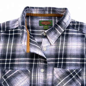 Libby Flannel Plaid-Lilac-Navy-100% Cotton Prewashed New arrival!