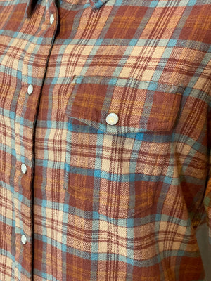 Women's Passion pearl Snap Flannel Shirt - Clay New Arrival!