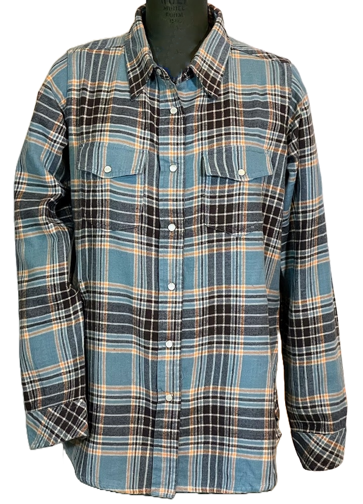 Women's Passion pearl Snap Flannel Shirt - Dusty Teal New Arrival!