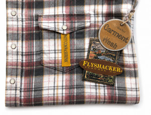 NEW!! Passion Pearl Snap Front Flannel Shirt-Rose-Ecru-5 oz