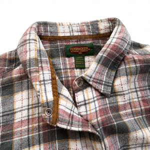 NEW!! Passion Pearl Snap Front Flannel Shirt-Rose-Ecru-5 oz