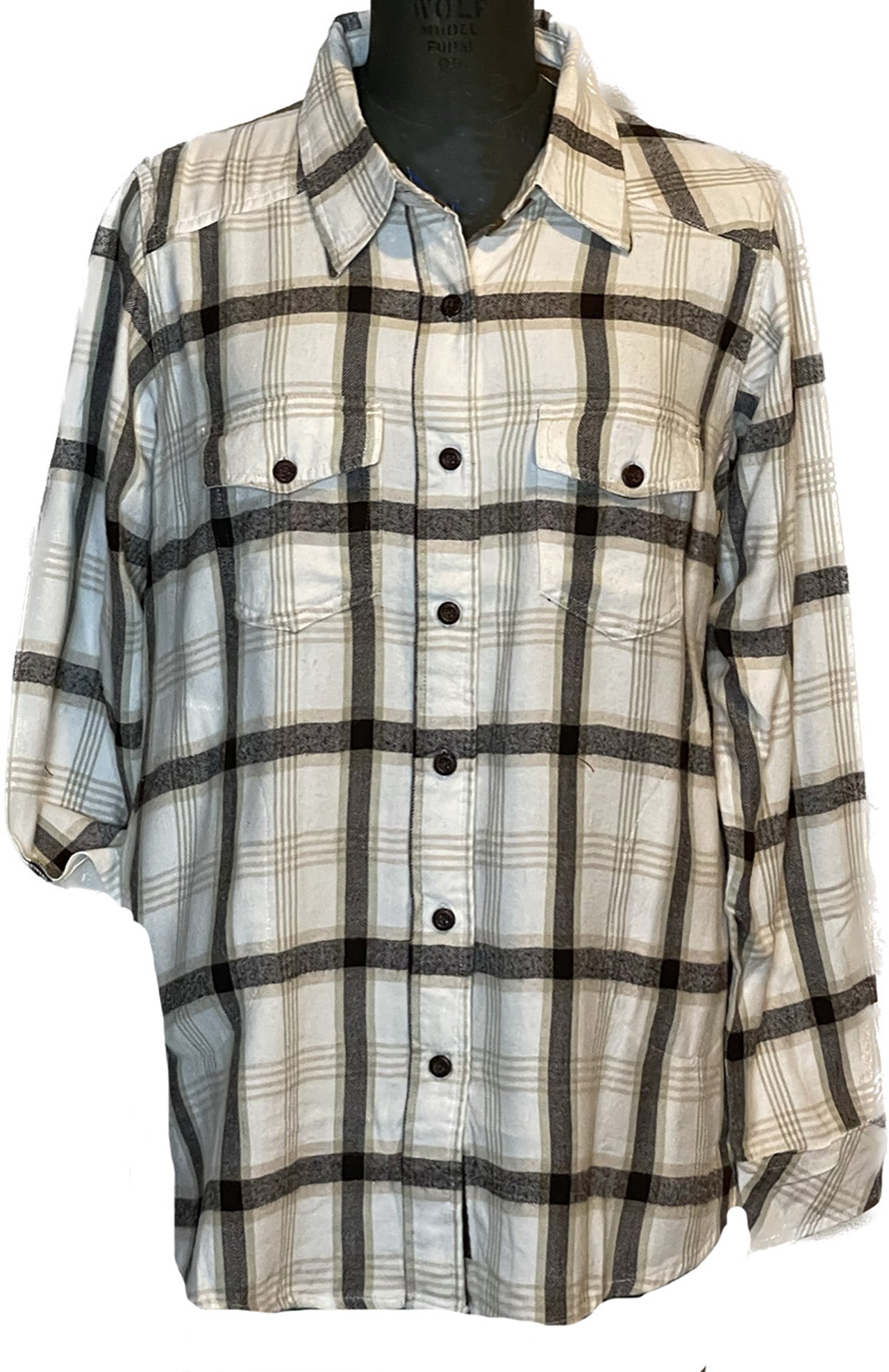 Women's Huggable Flannel - Ecru/Black