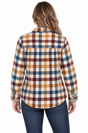 Maple Falls Berber Lined Shirt Jak-55% Cotton/ 45% Rayon Flannel - Ecru Brights Just Arrived!