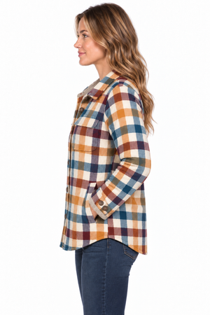 Maple Falls Berber Lined Shirt Jak-55% Cotton/ 45% Rayon Flannel - Ecru Brights Just Arrived!