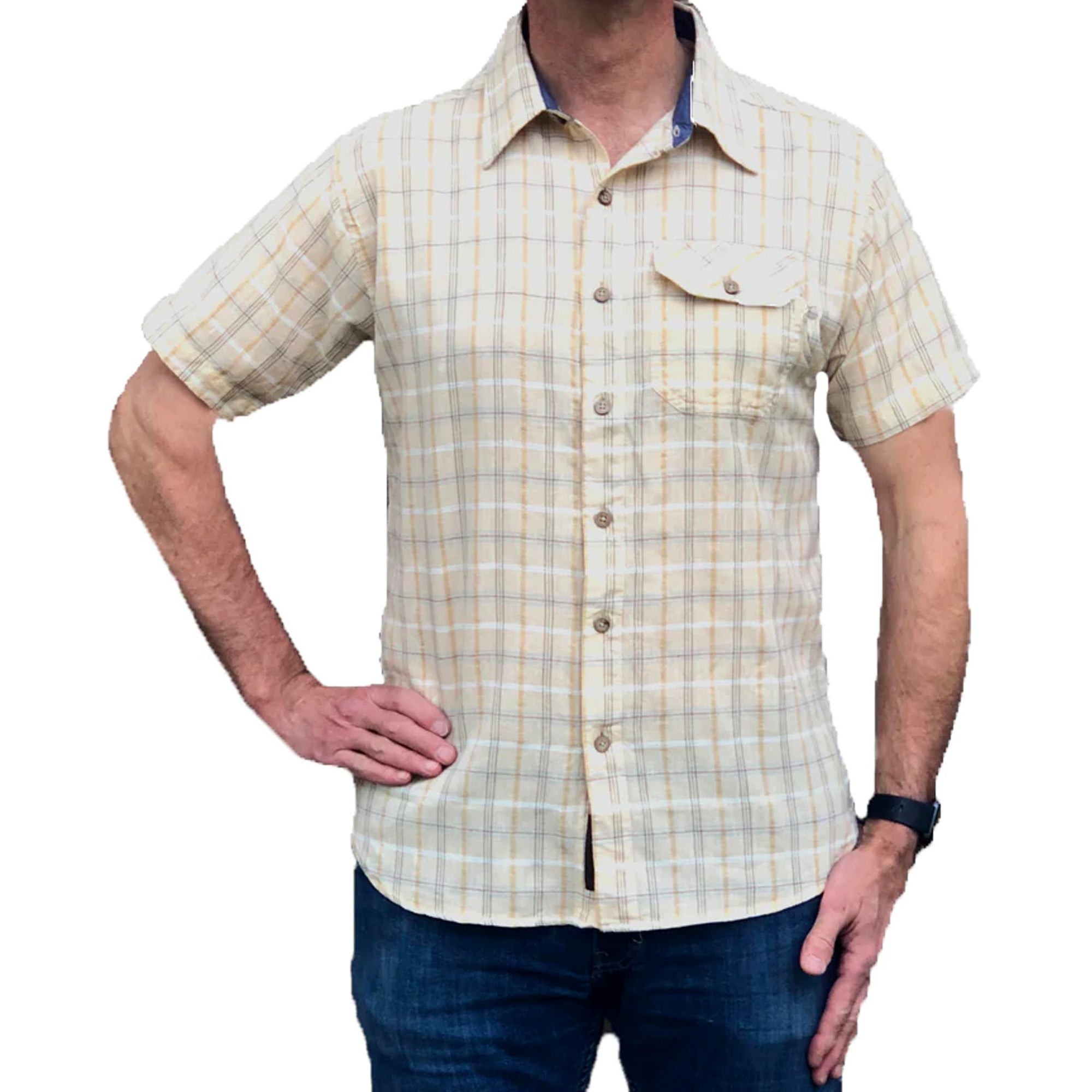 Cotton/Linen Short Sleeve Shirt - Oyster