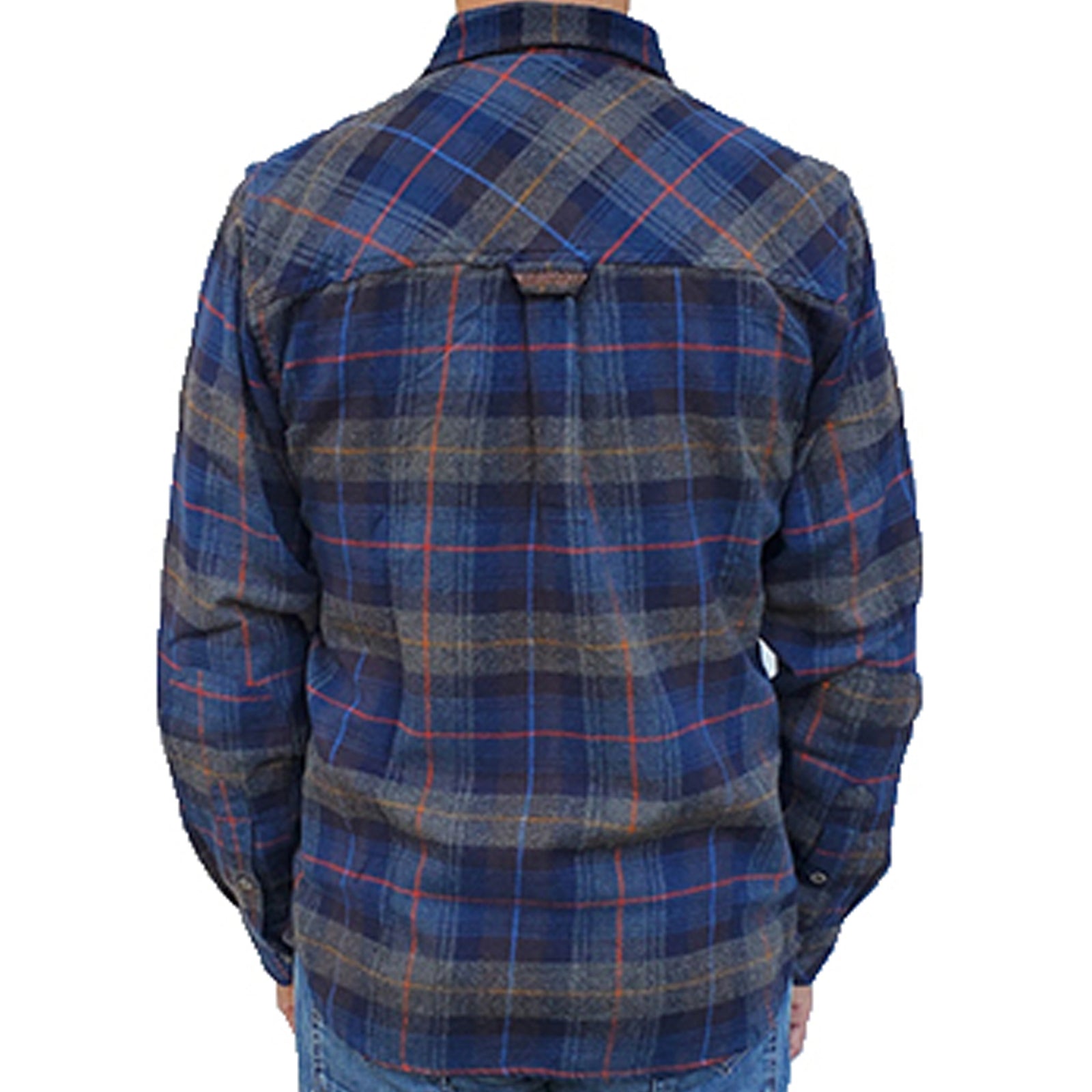 Granby - 8 oz. Beefy Flannel - Heather Navy/Brown Now 40% off!