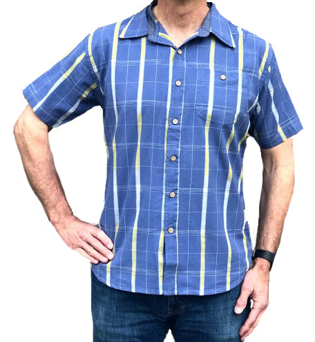 Sand Point Short Sleeve Shirt - Pond Blue Ikat
