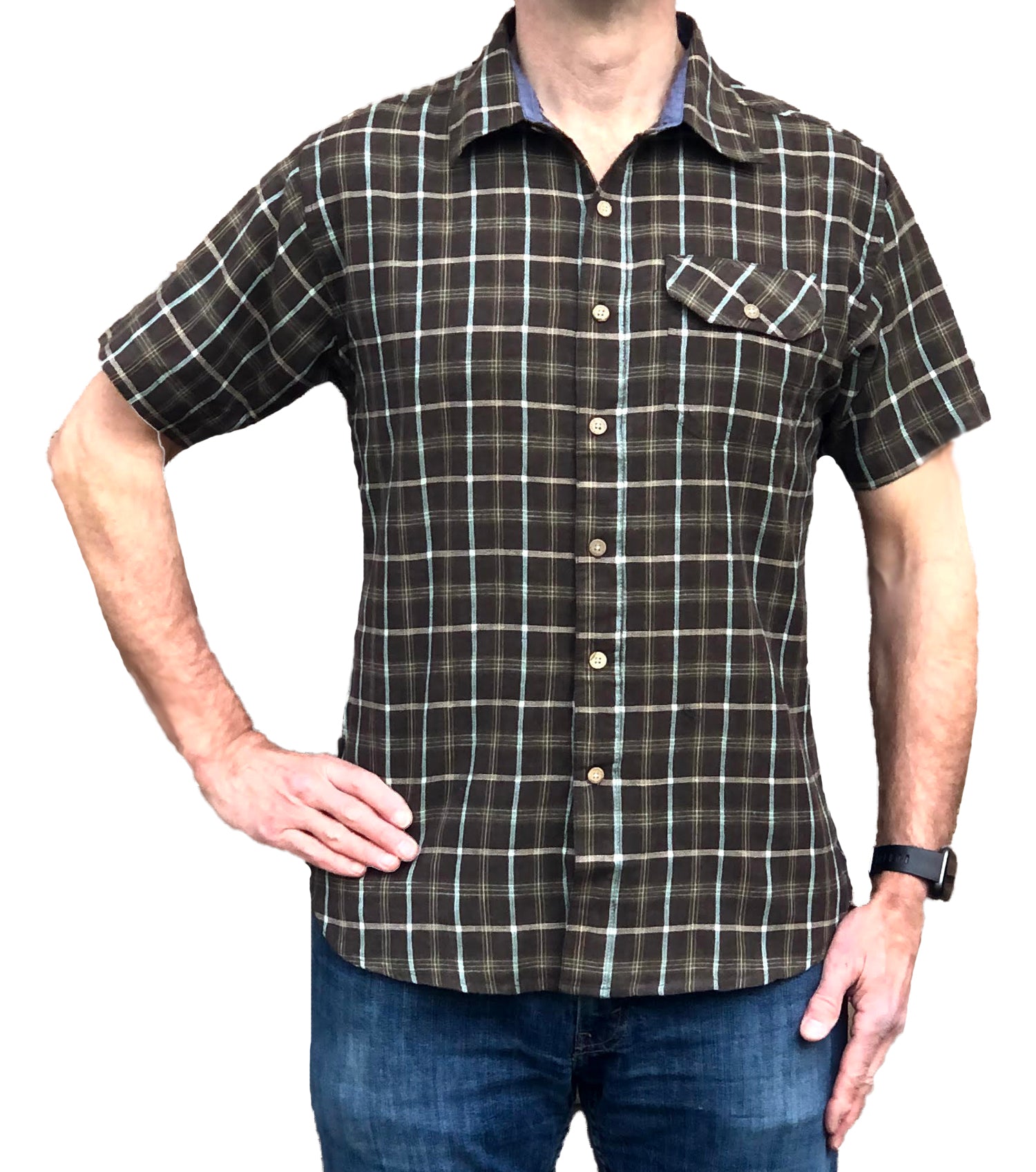 Cotton/Linen Short Sleeve Shirt - Shale