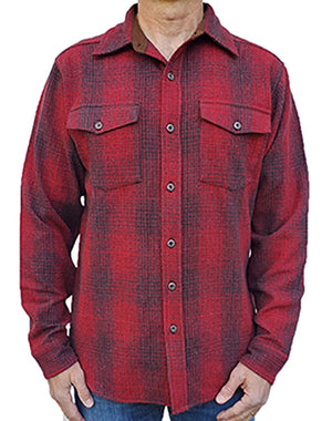 Wool Shirt - Red/Black Ombre