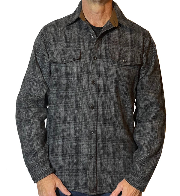 Highland Wool Shirt - Black/Gray Ombre