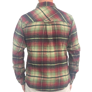 Vintage Ombre Shirt – Red/Olive - Beefy 8 oz Flannel