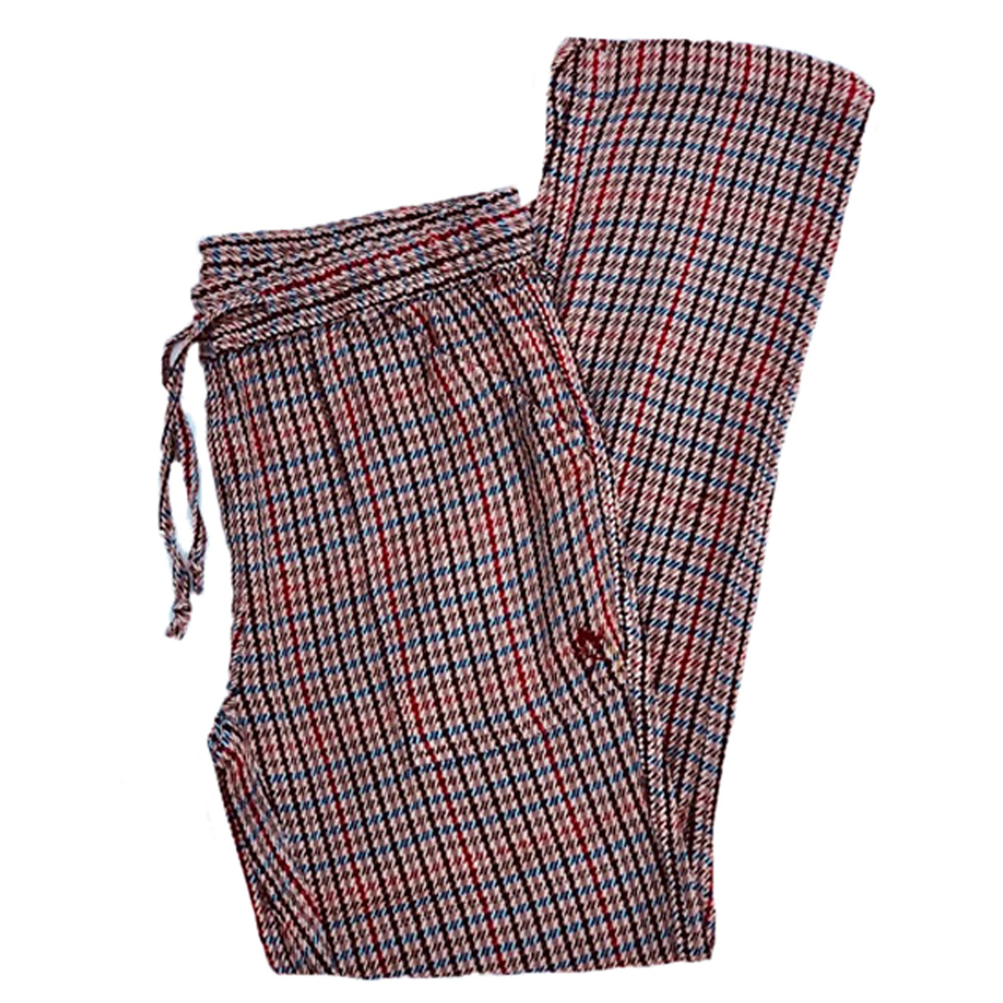 Women's Cabin Jams - Claret Houndstooth