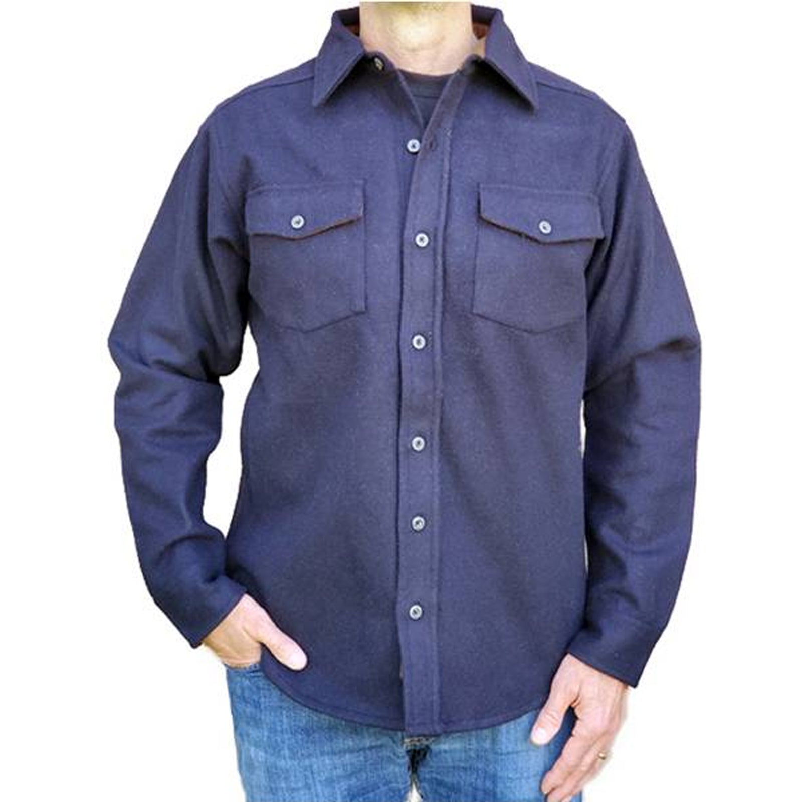 Wallace Wool Shirt - Heavyweight - Navy