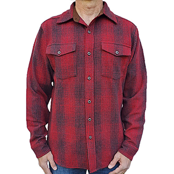Highland Wool Shirt - Red/Charcoal Ombre