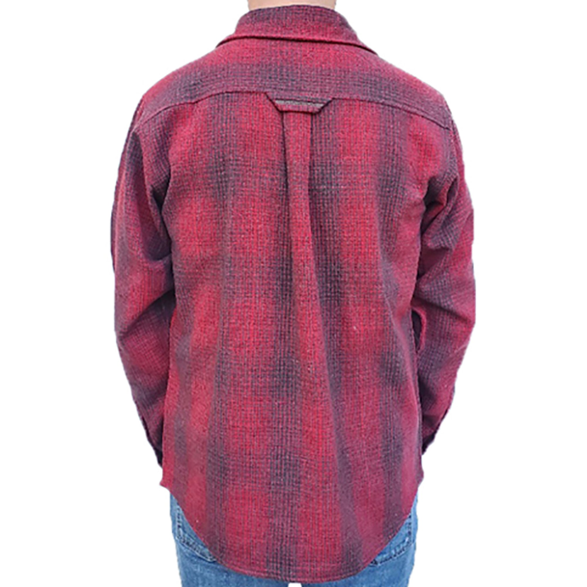 Highland Wool Shirt - Red/Charcoal Ombre